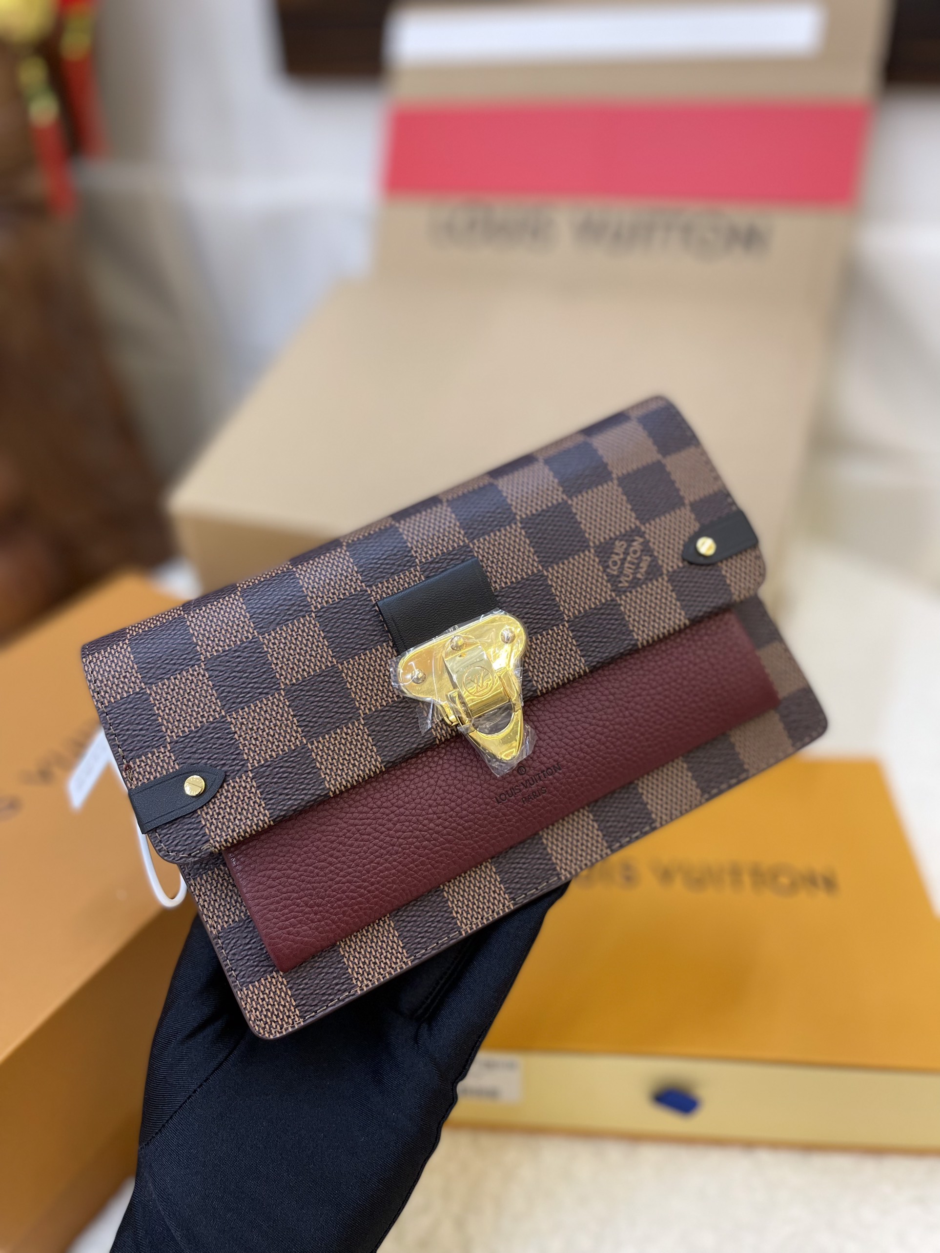 Túi LV Vavin Chain Siêu Cấp Canvas Họa Tiết Damier Ebene Size 19cm
